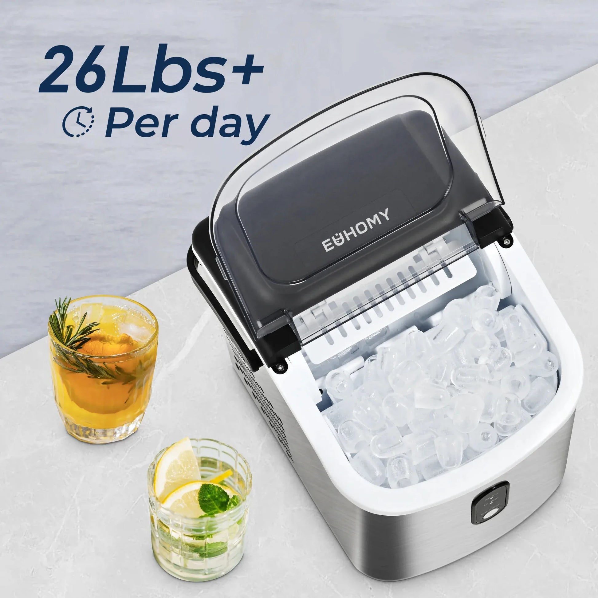 Countertop Ice Maker 26lbs/Day - Quick 9 Cubes in 6 Mins