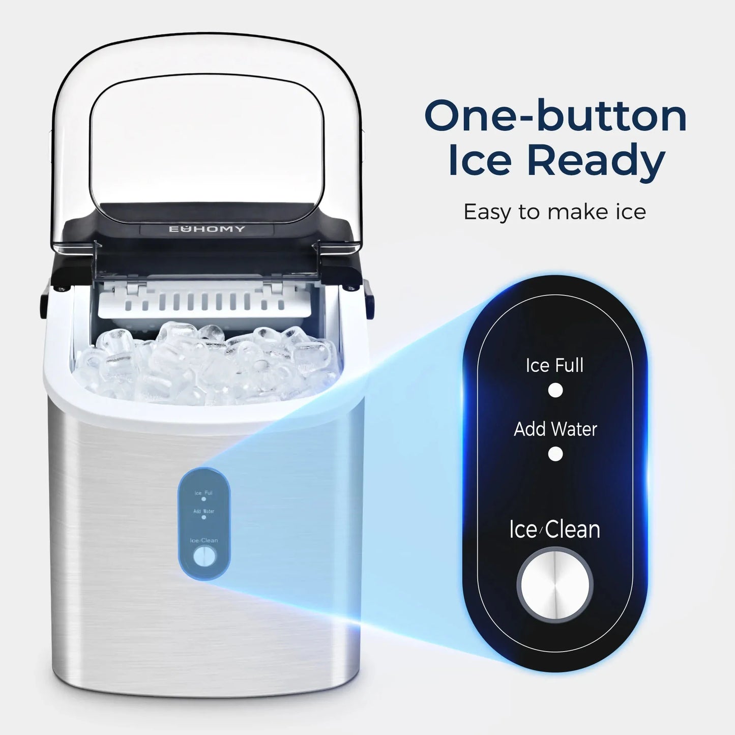 Countertop Ice Maker 26lbs/Day - Quick 9 Cubes in 6 Mins